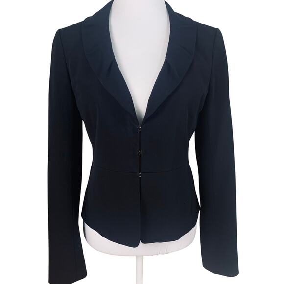 Ann Taylor Size 2 Women's Shawl Blazer Jacket Black Career Minimalist